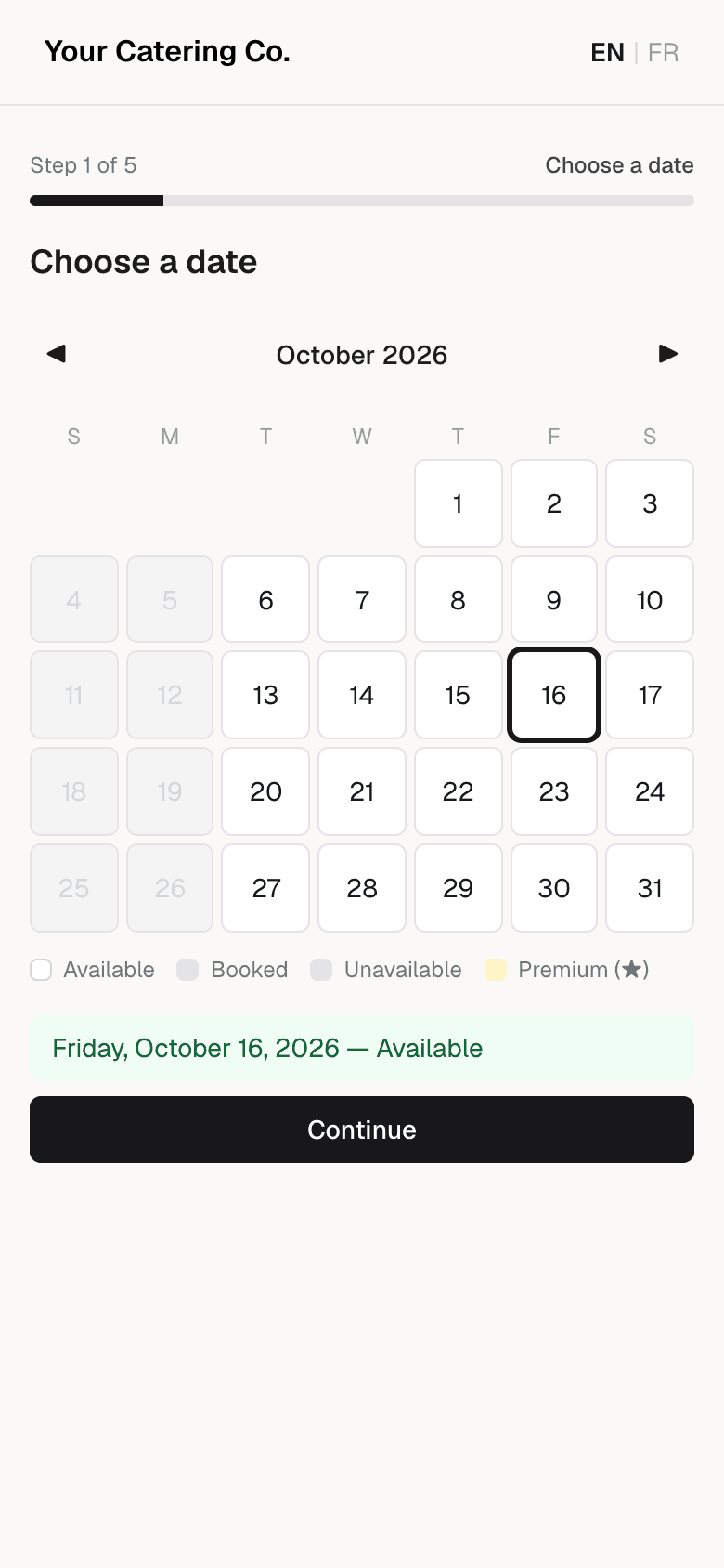 Pick a date