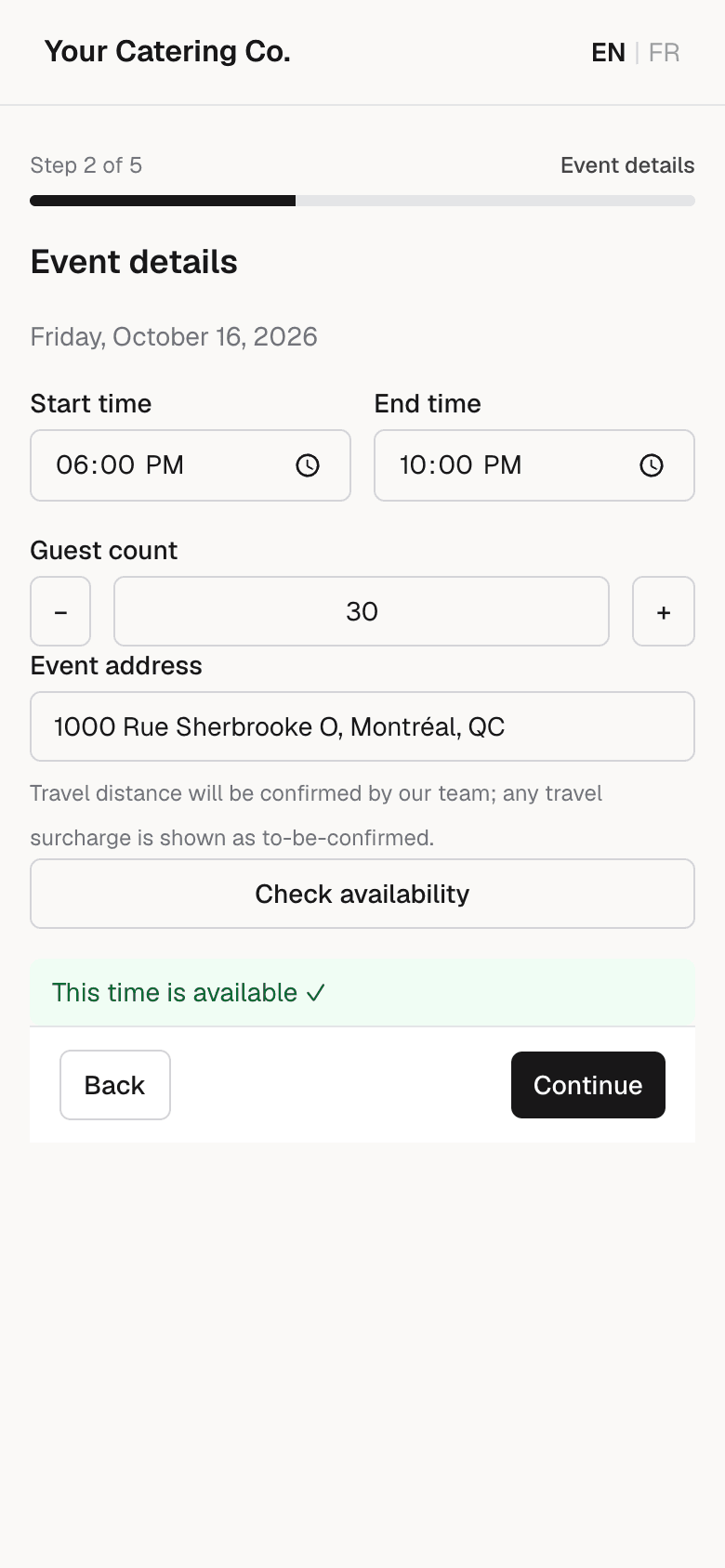Event details