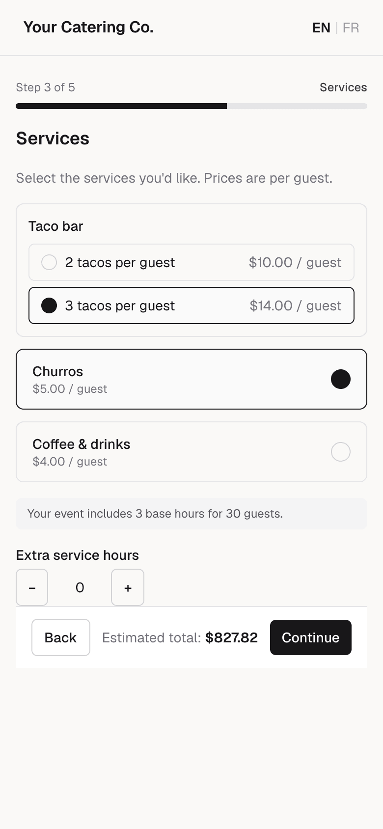 Choose the menu