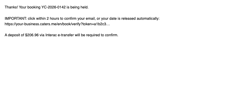 Confirmation email