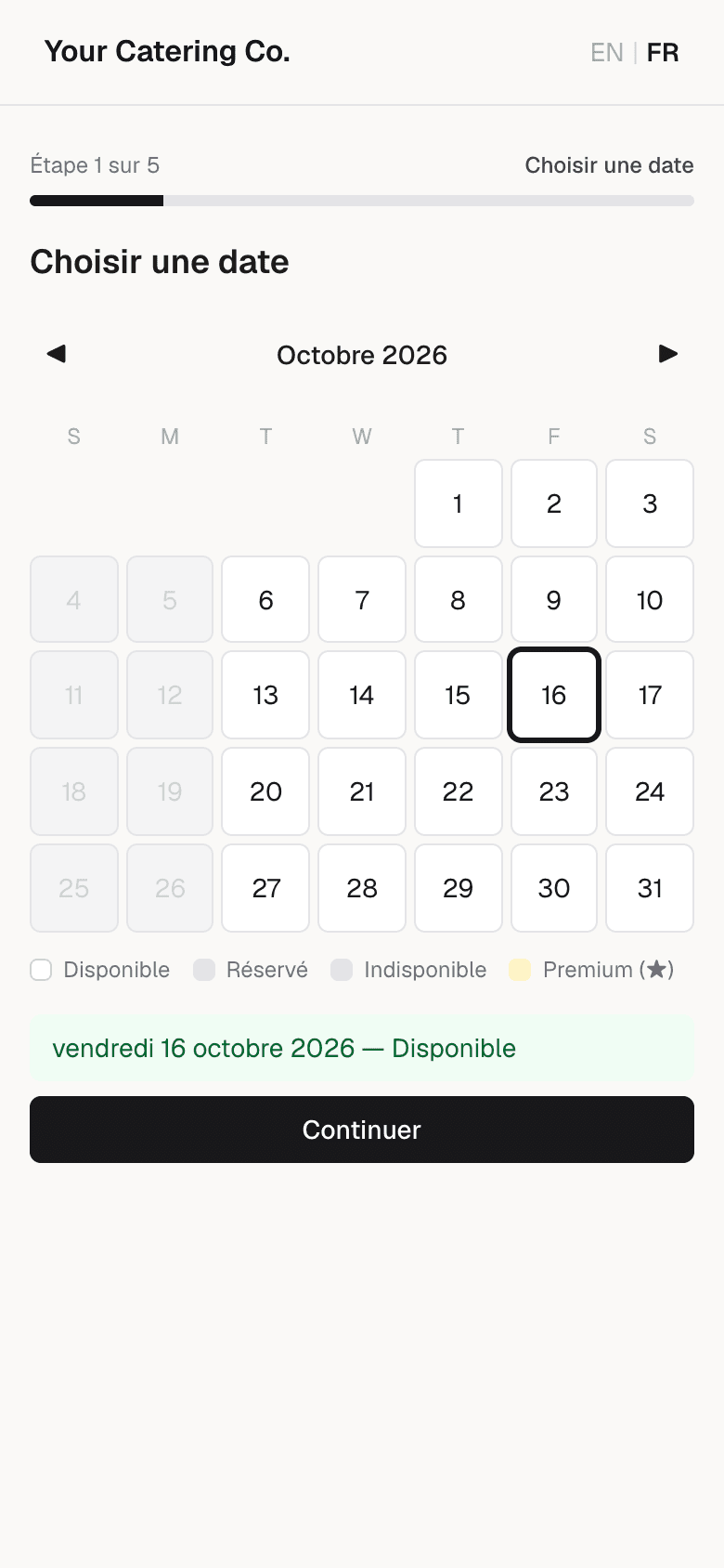 Choisir une date