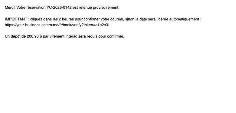 Courriel de confirmation